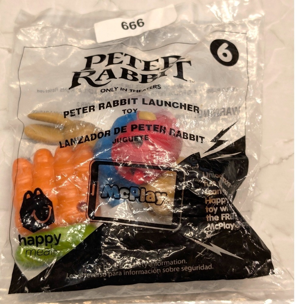 New McDonalds Peter Rabbit Launcher Happy Meal Toy Kids Movie Fast Food Promo